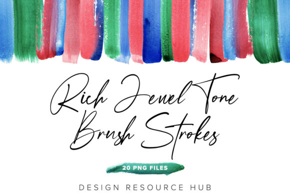 Download Rich Jewel Tone Digital Brush Stroke Set - Premium Resources