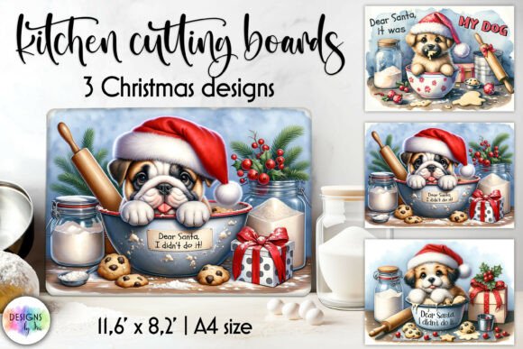 Download Funny Bulldog Cutting Christmas Boards - Premium Resources