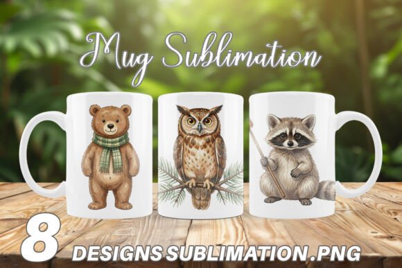 Download Vintage Woodland Watercolor Mug Wrap - Woodland watercolor Collection